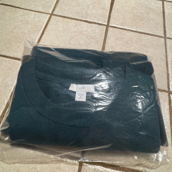 J.Jill Pullover Sweater Forest Green~55%Cotton& 25%Rayon & 20%Nylon Med Petite - Picture 15 of 16